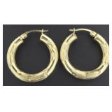 14kt Gold 25 mm Gold Hoop Earrings