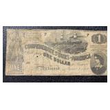 1862 Confederate States One Dollar Bank Note