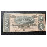1864 Confederate States $10 Bank Note