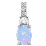 Beautiful White Opal & White Topaz Designer Pendan