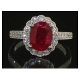 14K Gold 2.20 ct Ruby & Diamond Ring