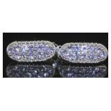 10kt Gold Natural Tanzanite & Diamond Earrings