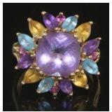 14kt Gold 5.11 ct Natural Gemstone Cocktail Ring
