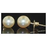 14kt Gold 7 mm Pearl Stud Earrings