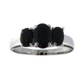 Genuine Sapphire Past-Present -Future Ring