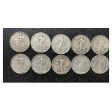 Mixed Date Walking Liberty Silver Half Dollar