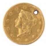 1851 Liberty Head $1.00 Gold Coin *Holed