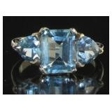 10kt Gold 3.50 ct Blue Topaz Designer Ring