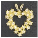 14kt Gold Brilliant Diamond Heart Pendant