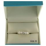 Princess Cut White Topaz Fashion Band