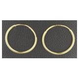 14kt Gold 11.5 mm Endless Huggie Hoops
