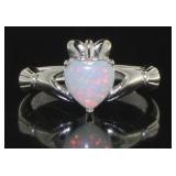 Beautiful Fire Opal Heart Ring