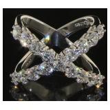 Brilliant 2.00 ct White Topaz X Ring