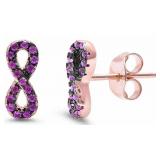 Gorgeous Rose Toned Ruby Infinity Earring Studs