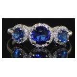 Past-Present-Future 2.50 ct Sapphire Dinner Ring