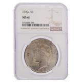 1923 - MS61 Peace Silver Dollar