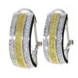 Stunning 1.00 ct Yellow Diamond Hoop Earrings