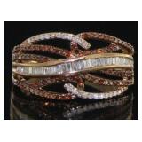 10kt Rose Gold 1.00 ct Red & White Diamond Ring