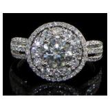 14kt White Gold 1.76 ct Round Diamond Ring