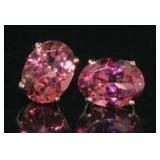 14kt Rose Gold 2.25 ct Oval Pink Tourmaline Studs