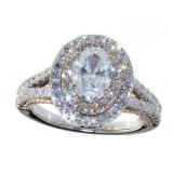 14kt White & Rose Gold 2.00 ct Oval Diamond Ring