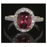 14kt Gold 2.75 ct Pink Tourmaline & Diamond Ring