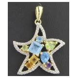 14kt Gold 3.10 ct Gemstone & Diamond Pendant