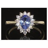 Pear Cut 3.31 ct Tanzanite Designer Ring