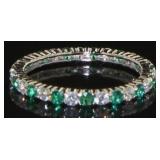 Brilliant Emerald & White Topaz Eternity Band