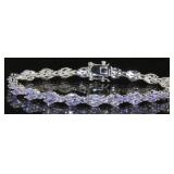Natural 10.00 ct Tanzanite Designer Bracelet