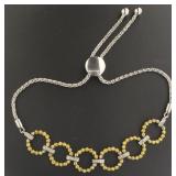 10kt Gold/Sterling Silver Diamond Bracelet