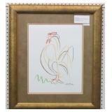 Rooster Silkscreen by Pablo Picasso