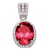 Oval 3.10 ct Ruby Designer Pendant