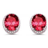 Oval 4.15 ct Ruby Designer Earrings