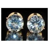 14kt Rose Gold 2.35 ct Aquamarine Stud Earrings