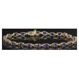 14kt Gold Natural 4.00 ct Amethyst Tennis Bracelet
