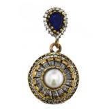 Pearl & White Sapphire Topaz Baguette Pendant