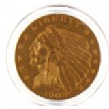 1908 Indian Head $2.50 Gold Quarter Eagle