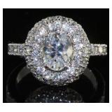 Gorgeous Oval 2.10 ct White Topaz Designer Ring