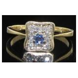 14kt Gold Natural Tanzanite & Diamond Ring