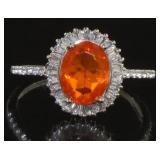 Natural 1.00 ct Ethiopian Fire Opal Designer Ring