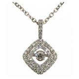 14kt Gold Cushion Cut 1/2 ct Diamond Necklace