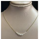 14kt Gold 17" Pearl Necklace