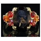 10kt Gold Oval 7.44 ct Smoky Quartz Dinner Ring