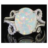 Stunning Large White Opal Designer Ring