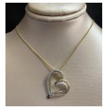 Natural 1/4 ct Diamond Heart Necklace