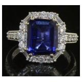 14kt Gold 5.50 ct Sapphire & Diamond Ring