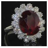 14kt Gold 11.09 ct Ruby & Diamond Ring