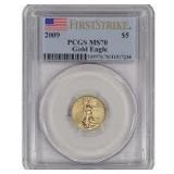2009 MS70 $5.00 American Eagle Gold Coin
