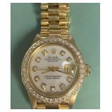 18kt Gold Lady Datejust President w/MOP Diamonds